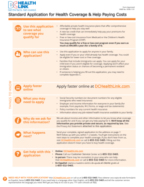 Standard Application for Health Coverage & Help Paying Costs