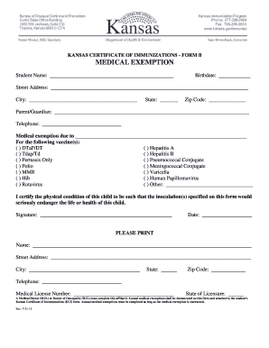 Kansas Medical Exemption Form