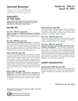IRS Bulletin 2004-33