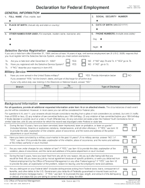 Declaration for Federal Employment Form