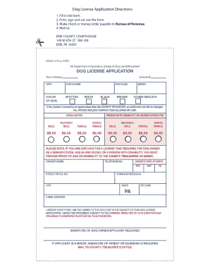 Dog License Application