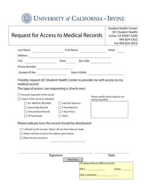 Request for Access to Medical Records