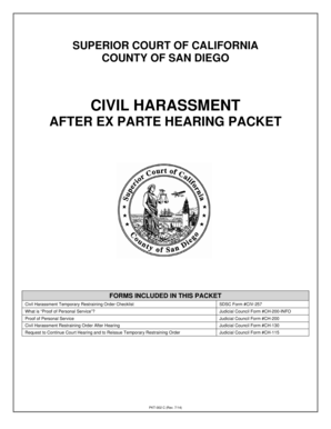 California Civil Harassment After Hearing Packet
