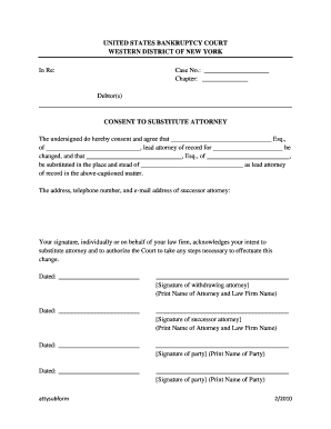 Consent to Substitute Attorney Form