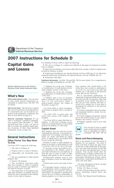 2007 Instructions for Schedule D
