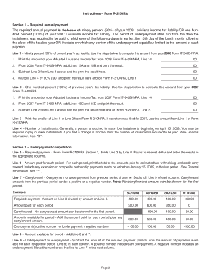 Louisiana Underpayment Penalty Form R-210NRA