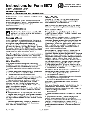 Form 8872 Political Organization Report