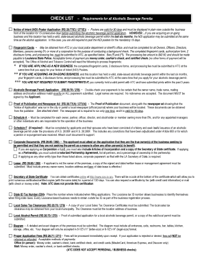 Louisiana Alcohol Beverage Permit Application