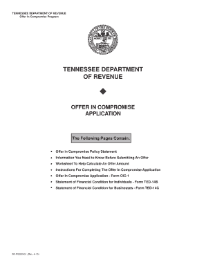 Tennessee Offer in Compromise Application