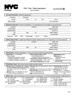 New York City Work Application Form PW1