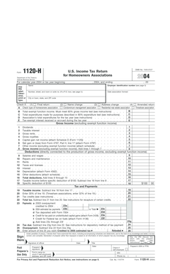 Form 1120-H US Income Tax Return for Homeowners Associations