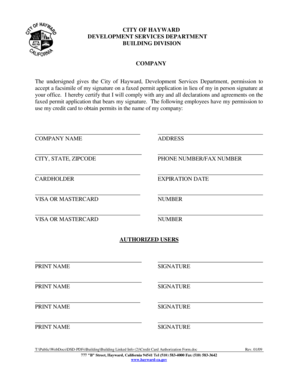 Credit Card Authorization Form