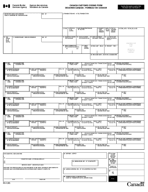Canada Customs Coding Form