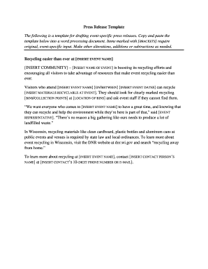Press Release Template