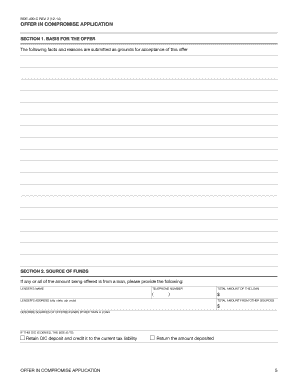 California Offer in Compromise Application for Businesses