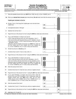 Schedule J Income Averaging Form 1040