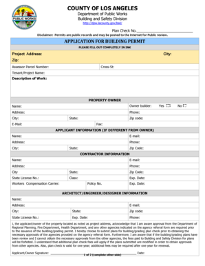 Los Angeles Building Permit Application
