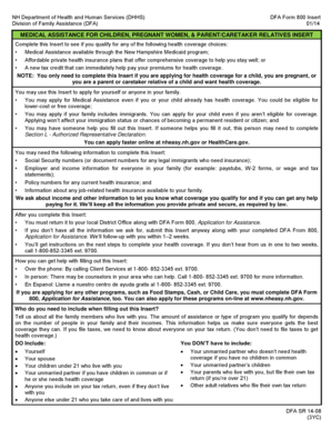 New Hampshire Medicaid Application Insert