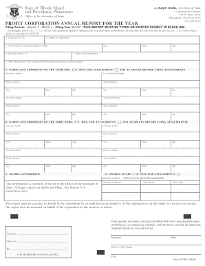 Rhode Island Profit Corporation Annual Report