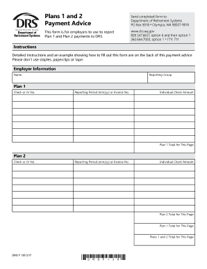 Washington State Plan 1 and 2 Payment Advice
