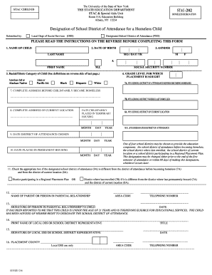 STAC-202 Homeless Child School District Designation Form