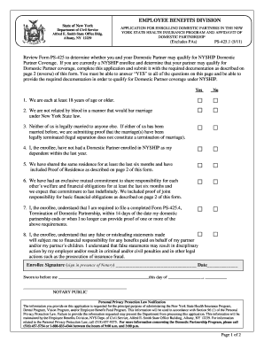 New York State Domestic Partner Health Insurance Application