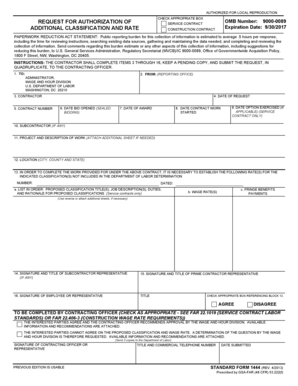Request for Authorization of Service Contract