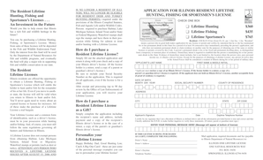 Illinois Resident Lifetime Hunting Fishing License Application