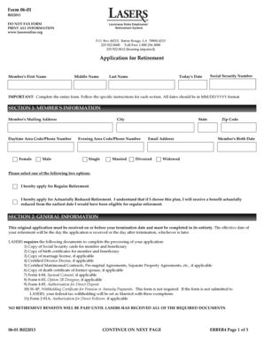 Louisiana State Employees' Retirement System Application