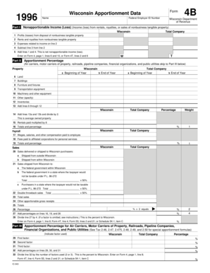 Wisconsin Apportionment Data Form 4B