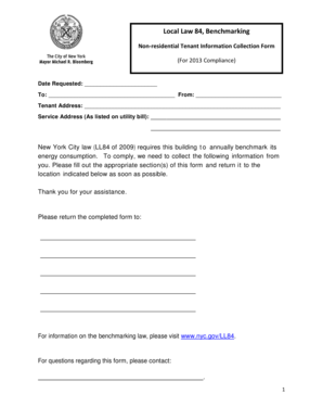 New York City LL84 Benchmarking Form