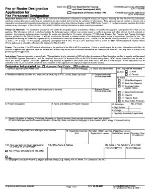 HUD VA Appraiser Designation Application