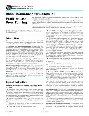 2011 Instructions for Schedule F