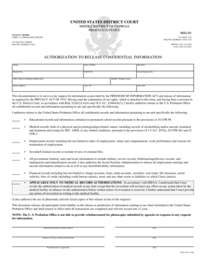 Authorization to Release Confidential Information