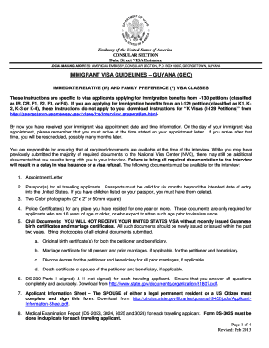 IMMIGRANT VISA GUIDELINES GUYANA (GEO) - US Department ... - photos state