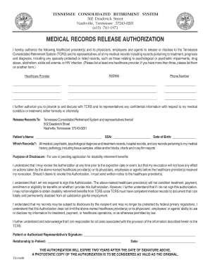 Tennessee Medical Records Release Authorization