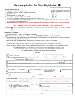 Tennessee Voter Registration Form