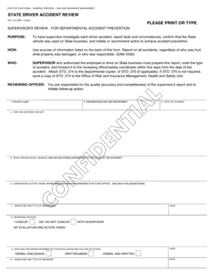 California State Driver Accident Review Form