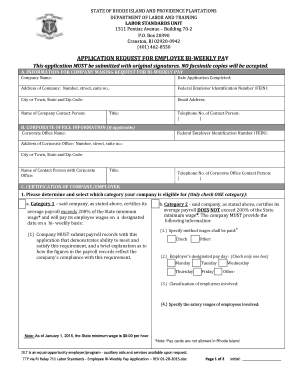 Rhode Island Bi-Weekly Pay Application