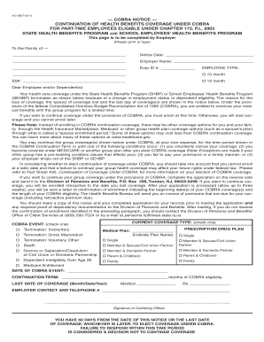 COBRA Notice for Part-Time Employees