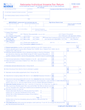 Nebraska Individual Income Tax Return Form 1040N