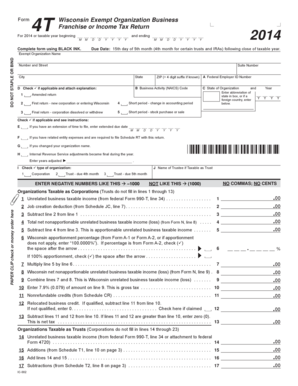 Wisconsin Exempt Organization Business Tax Return