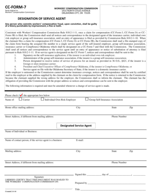 Oklahoma Designation of Service Agent Form