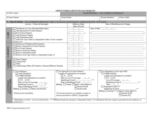 Group Enrollment/Change Request Form