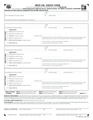 California Medi-Cal Health Plan Change Form