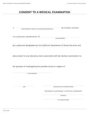 California Medical Examination Consent Form
