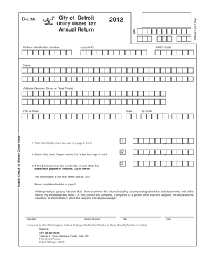Detroit Utility Users Tax Annual Return
