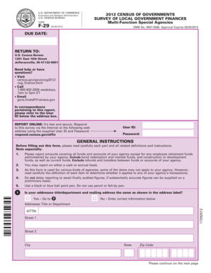 US Census Bureau Form F-29
