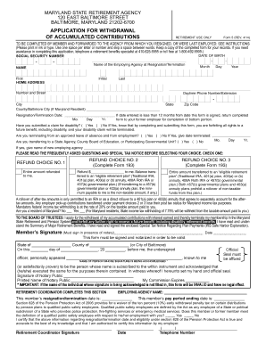 Maryland State Retirement Withdrawal Application