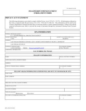 Fellowship Stipend Payment Enrollment Form
